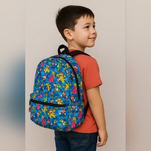 Super Mario Characters Kids Backpack – Blue Cartoon